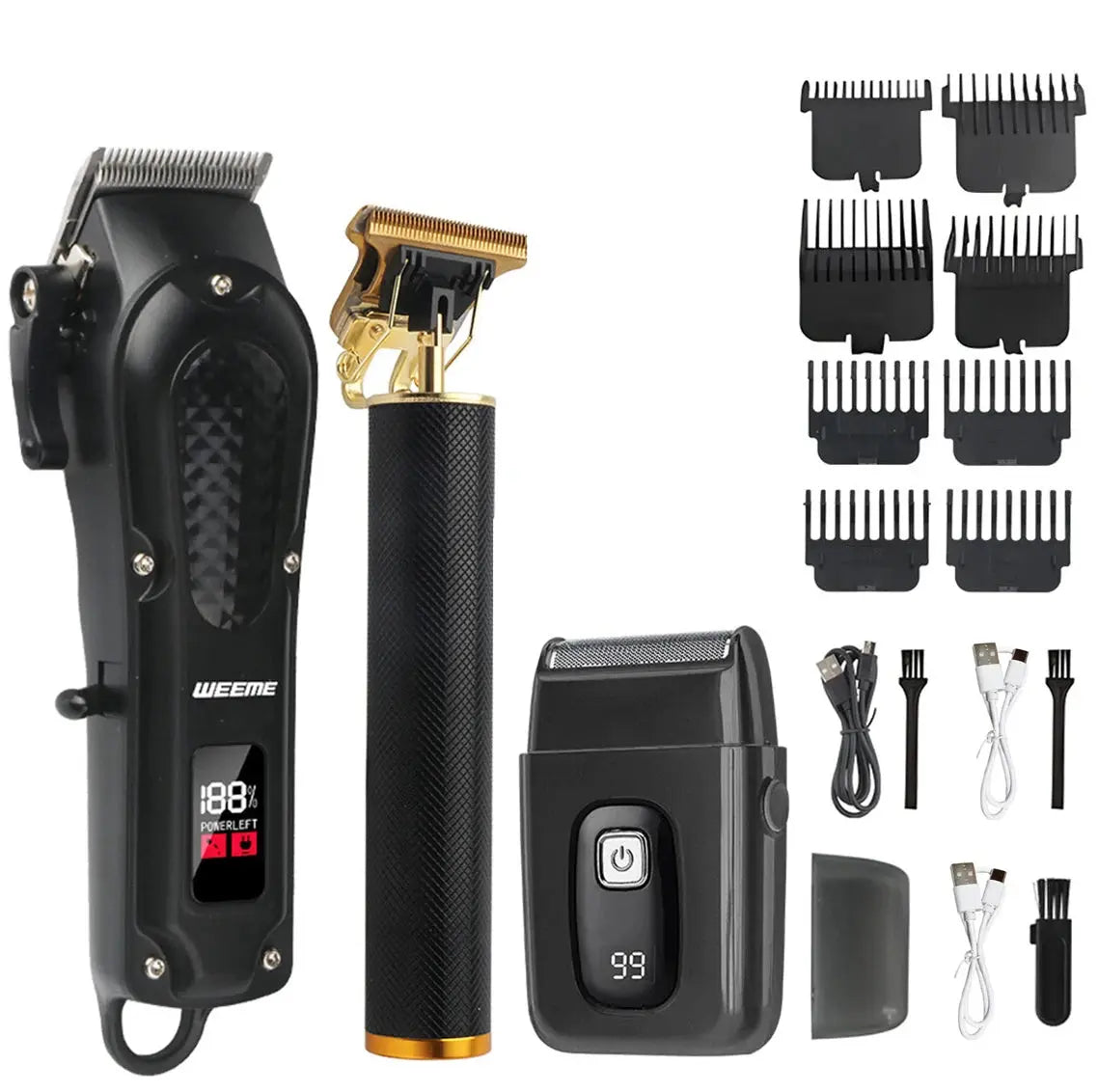 T9 Vintage Men's Electric Hair Clipper Beard Trimmer/Rechargeable Hair Cutting Machine With Nose Hair Trimmer Kit Boyfriend Gift NovaCart