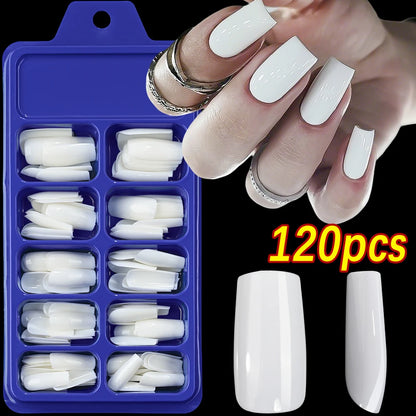 120Pcs 9-Colors French Fake Toenails Summer Short Sqaure Press On Toe Nails Tips Glossy Nude/Pink/Brown Full Cover False Toenail NovaCart