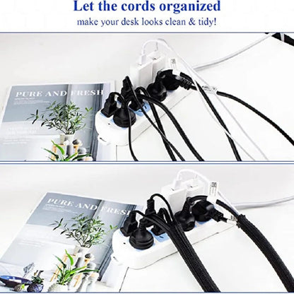 1M 3M 5M Braided Cable Sleeve PET Nylon Wrapping Cable Casing Cable Sleeves Wire for Desk PC TV Wire Protector Cable Wrap Cover Pi-Mart