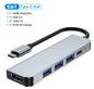 KEBIDUMEI 5 in 1 USB C Docking Station Type-C To HDMI-Compatibility HUB Multi port Splitter PD Charging USB Adapter For Laptop Pi-Mart