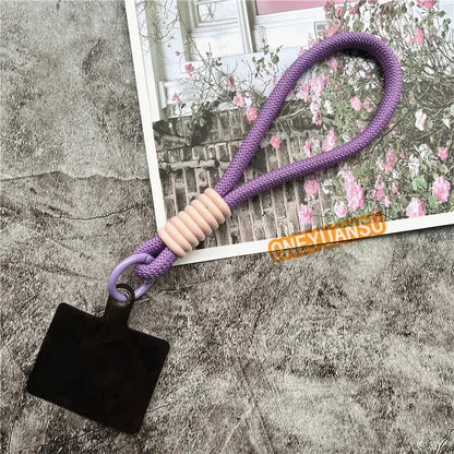 Wrist Strap for Phone Contrasting Colors Lanyard Keys Metal Keyring Accessories With Patch Cellphone Charm Luxury Hand Strap NovaCart