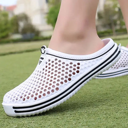 Summer Couple Breathable Half Slippers Men Outdoor Baotou Hole Sandals Beach Flip-flops Men's Casual Flip-flops Platform Sandals NovaCart