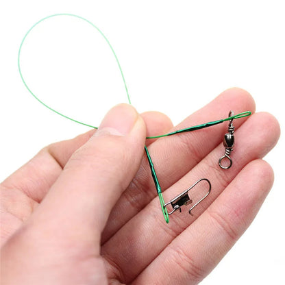 Anti Bite Steel Fishing Line Steel Wire Leader With Swivel Fishing Accessory Lead Core Leash Fishing Wire 15cm 20cm  30cm Pi-Mart