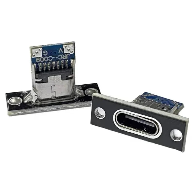 1-20Pcs USB Jack 3.1 Type-C 2Pin 4Pin Female Connector Jack Data Charging Port Small Electrical Charging Base with Fixing Plate Pi-Mart