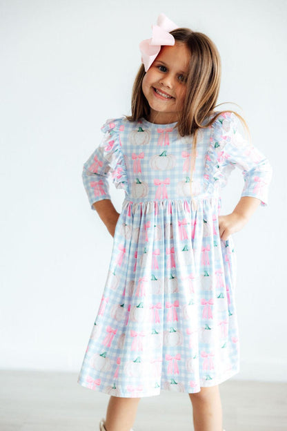 SALE Pumpkin Picnic 3/4 Sleeve Ruffle Twirl Dress Mila & Rose ®