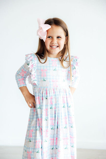 SALE Pumpkin Picnic 3/4 Sleeve Ruffle Twirl Dress Mila & Rose ®