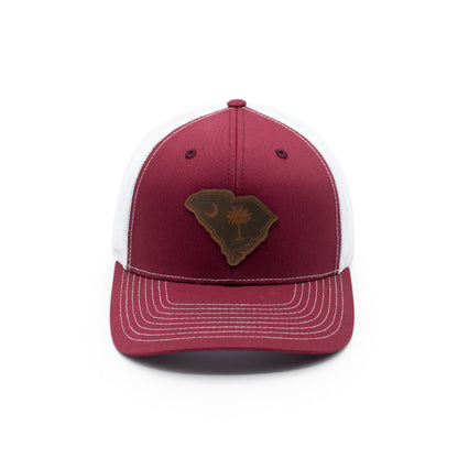 SC State Flag Leather Patch Hat Shield Republic