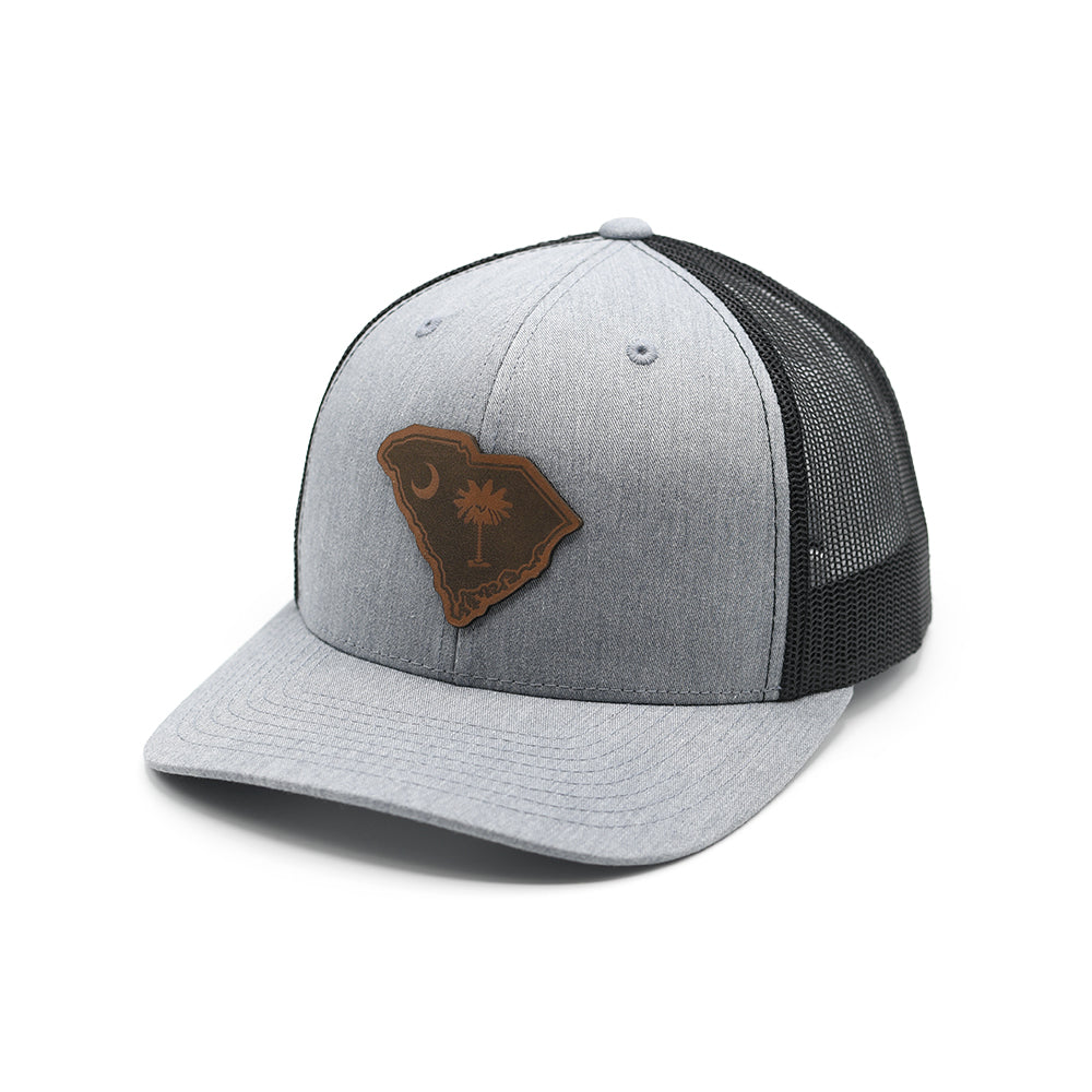 SC State Flag Leather Patch Hat Shield Republic