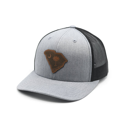 SC State Flag Leather Patch Hat Shield Republic