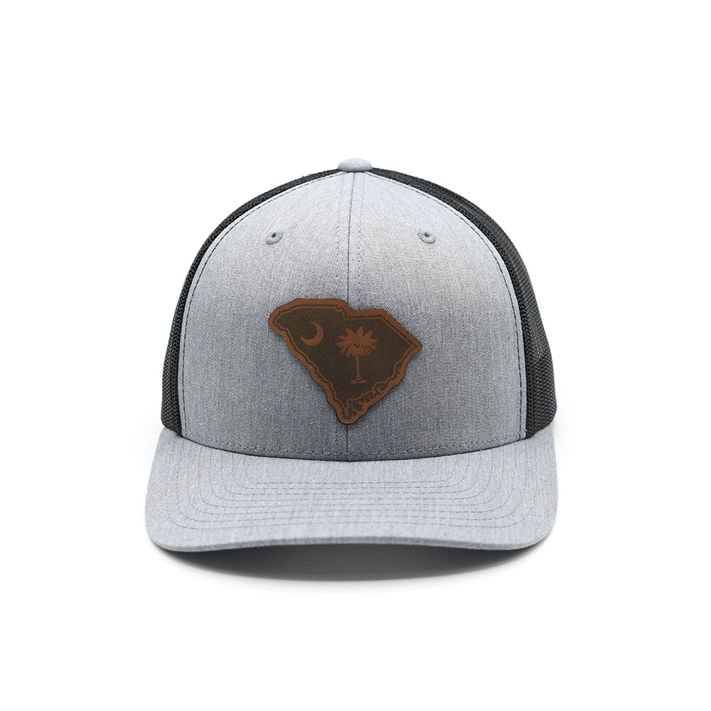 SC State Flag Leather Patch Hat Shield Republic
