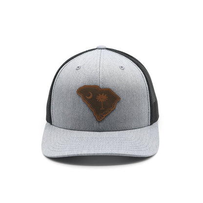 SC State Flag Leather Patch Hat Shield Republic