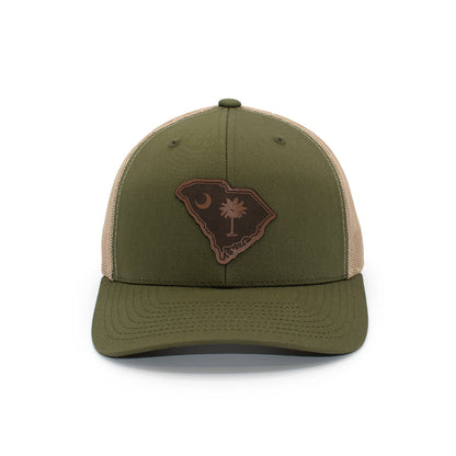 SC State Flag Leather Patch Hat Shield Republic