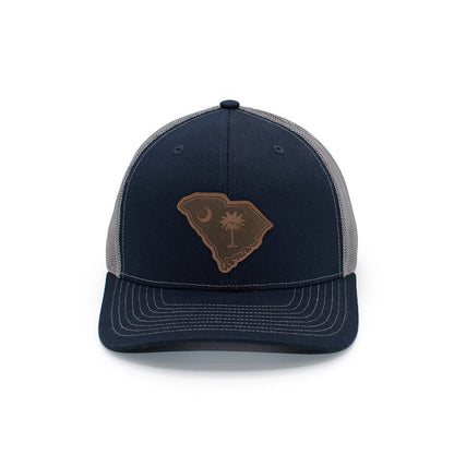 SC State Flag Leather Patch Hat Shield Republic