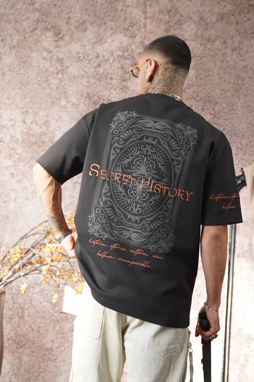 SECRET HISTORY Graphic Tee - Vintage Text T-Shirt - Mysterious Statement Top Withinblack