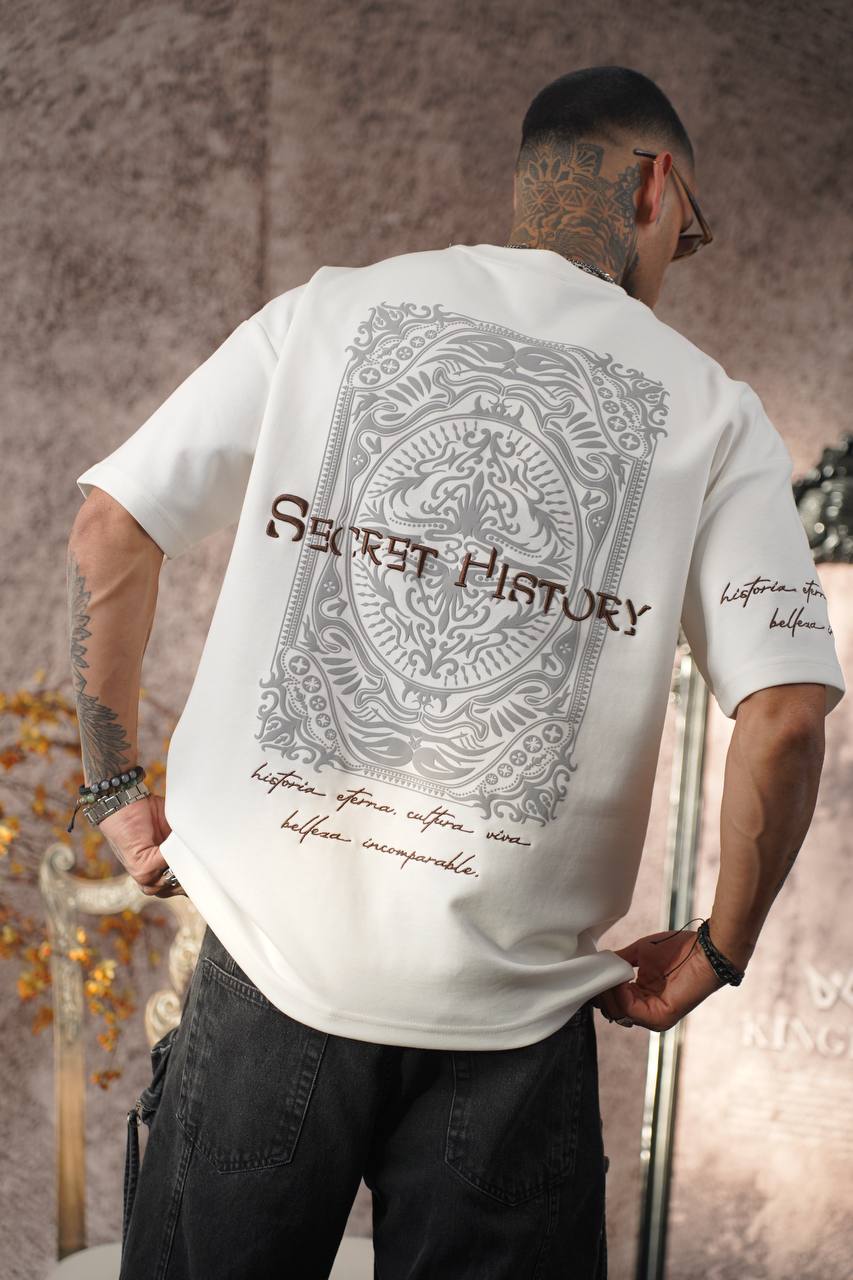 SECRET HISTORY Graphic Tee - Vintage Text T-Shirt - Mysterious Statement Top Withinblack