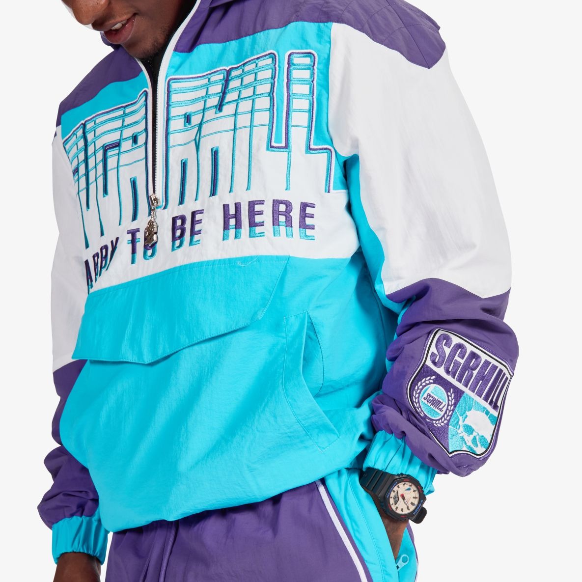 Sugarhill Bolt Windbreaker Jacket - Purple Denim Exchange