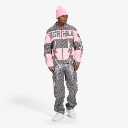 Sugarhill Darling Cargo Pants - Grey Grid Denim Exchange