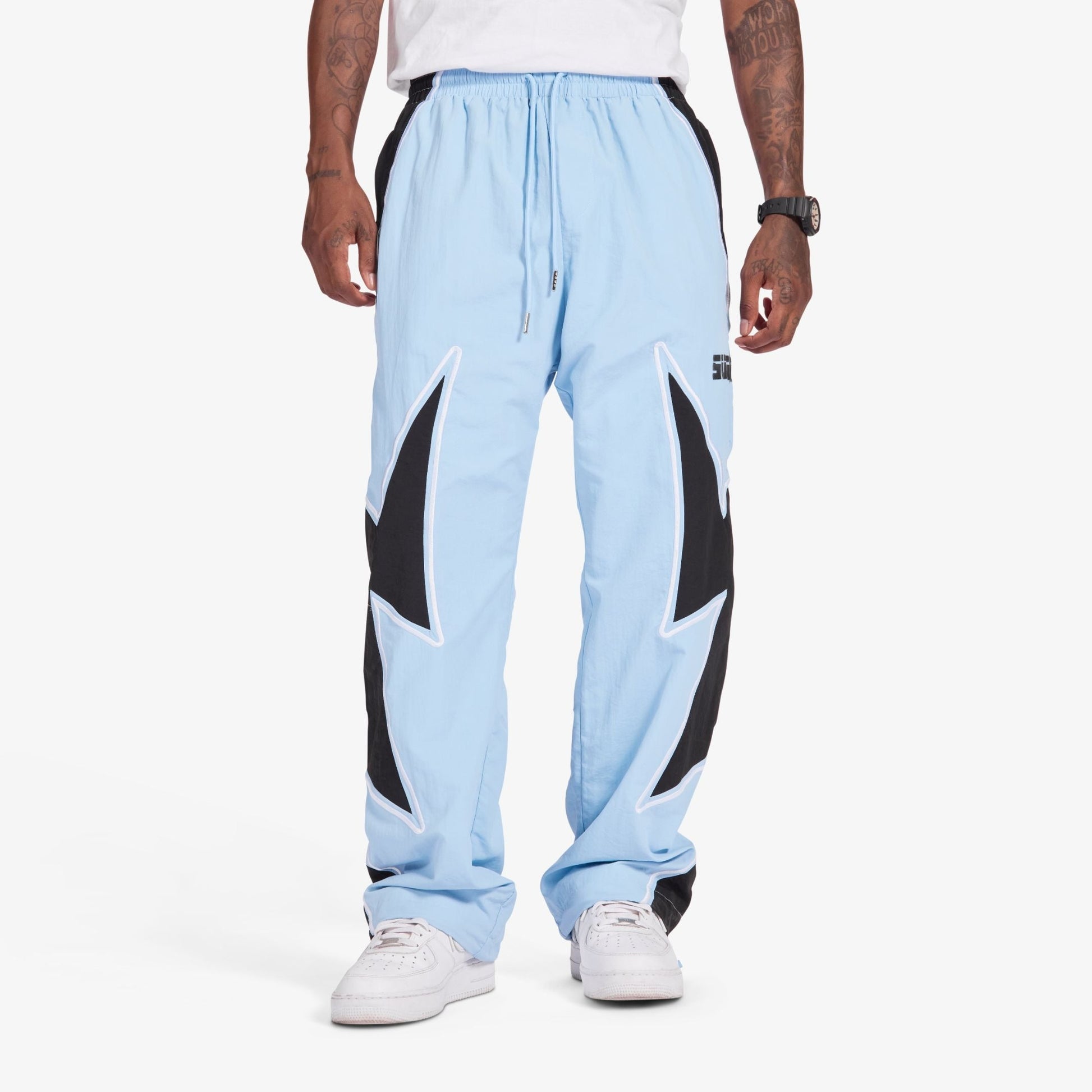 Sugarhill Bolt Windbreaker Pants - Baby Blue Denim Exchange