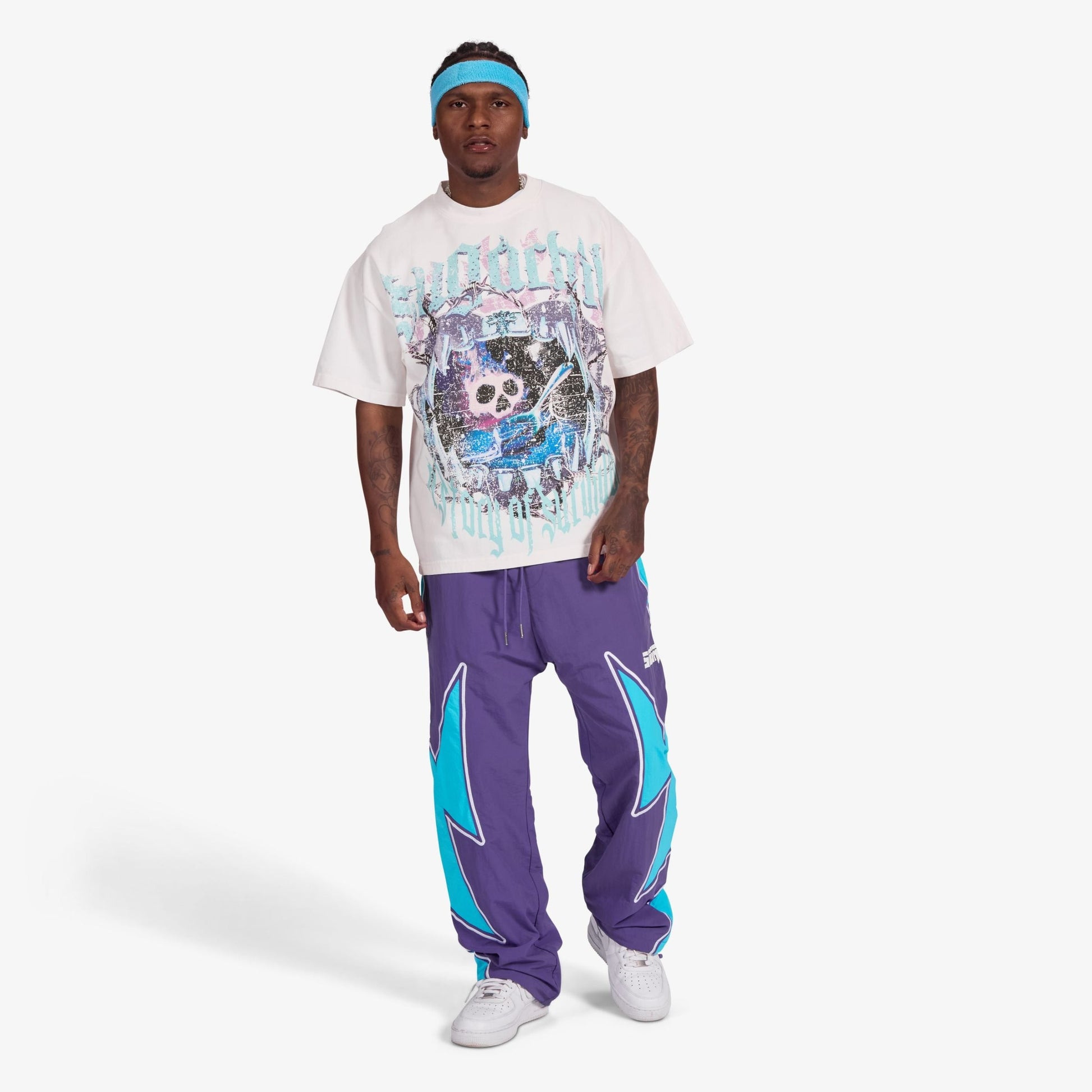 Sugarhill Bolt Windbreaker Pants - Purple Denim Exchange