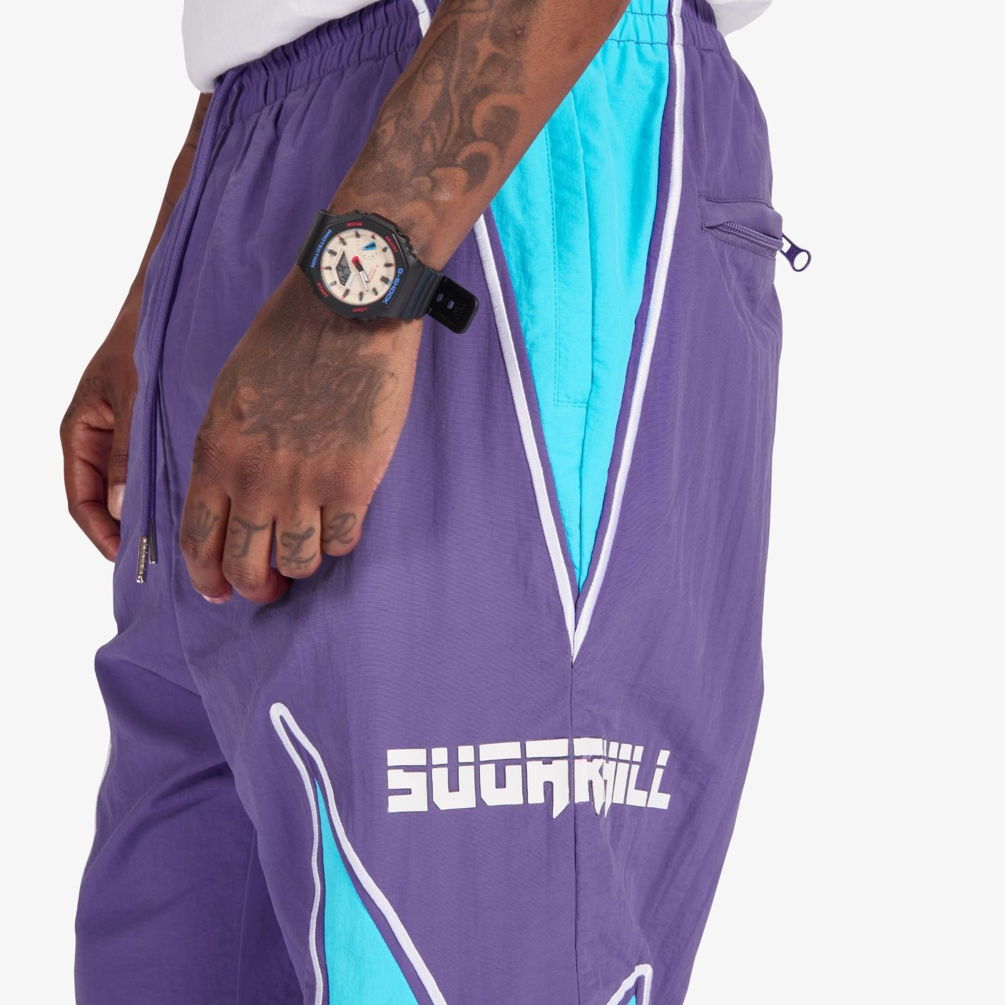 Sugarhill Bolt Windbreaker Pants - Purple Denim Exchange