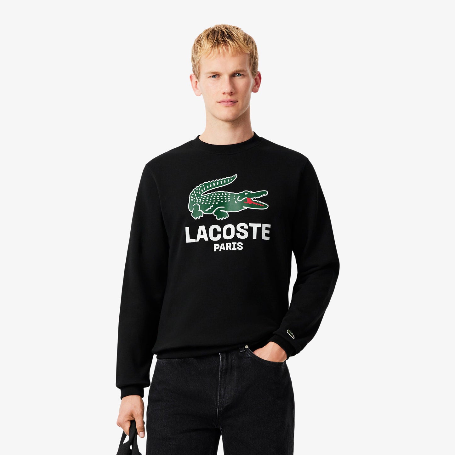 Lacoste Printed Crewneck Sweatshirt - Black Denim Exchange