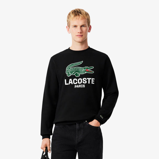 Lacoste Printed Crewneck Sweatshirt - Black Denim Exchange