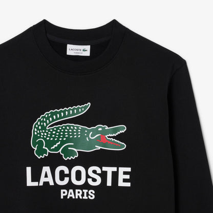 Lacoste Printed Crewneck Sweatshirt - Black Denim Exchange