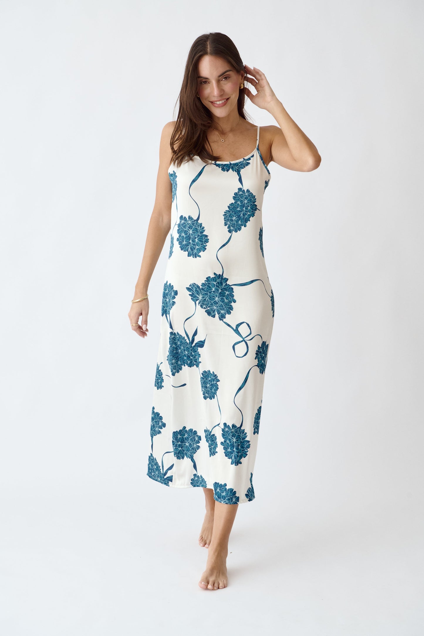 Washable Silk Kimono & Dress Set - Blossom Simoné Sleepwear USA