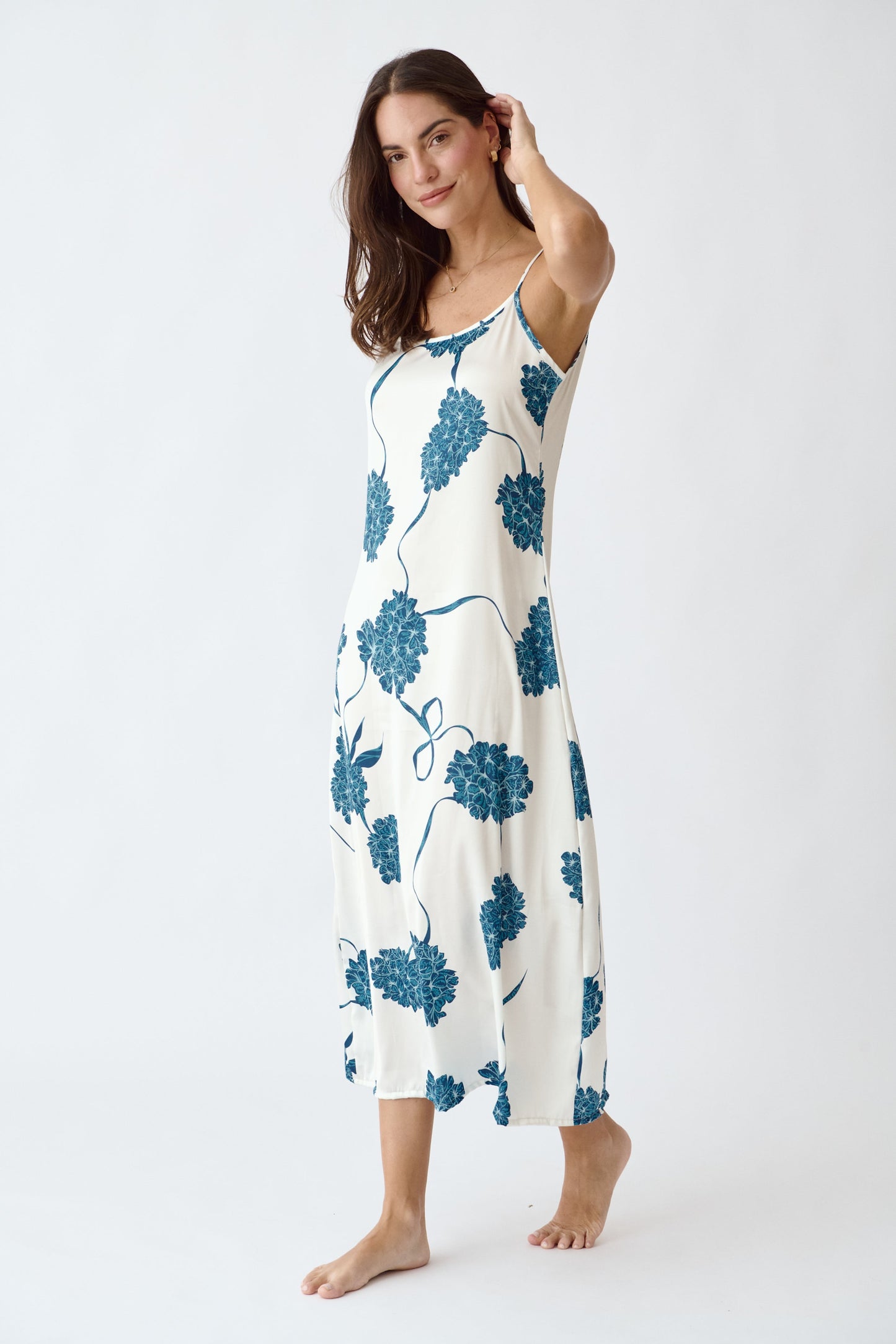 Washable Silk Kimono & Dress Set - Blossom Simoné Sleepwear USA