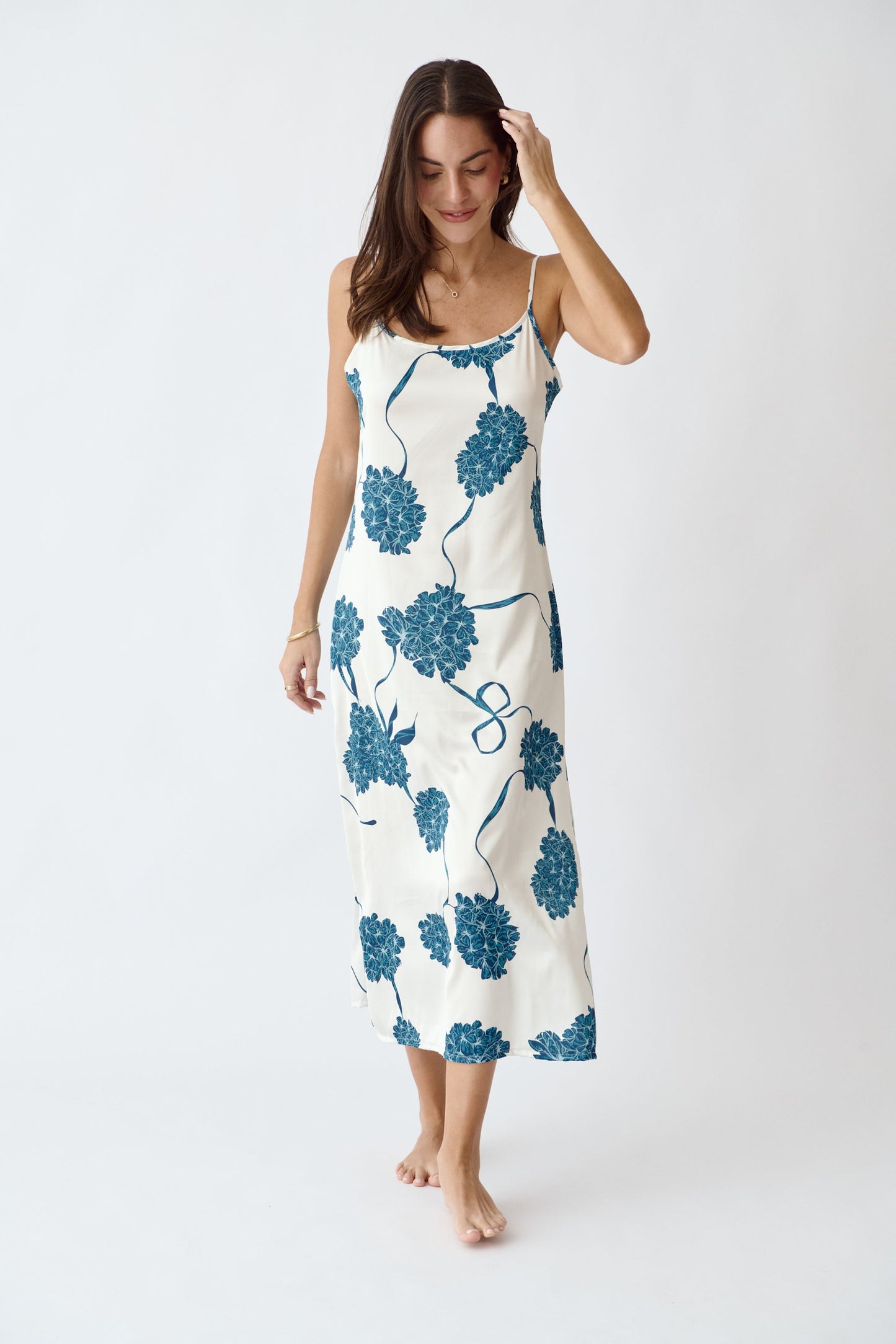 Washable Silk Kimono & Dress Set - Blossom Simoné Sleepwear USA
