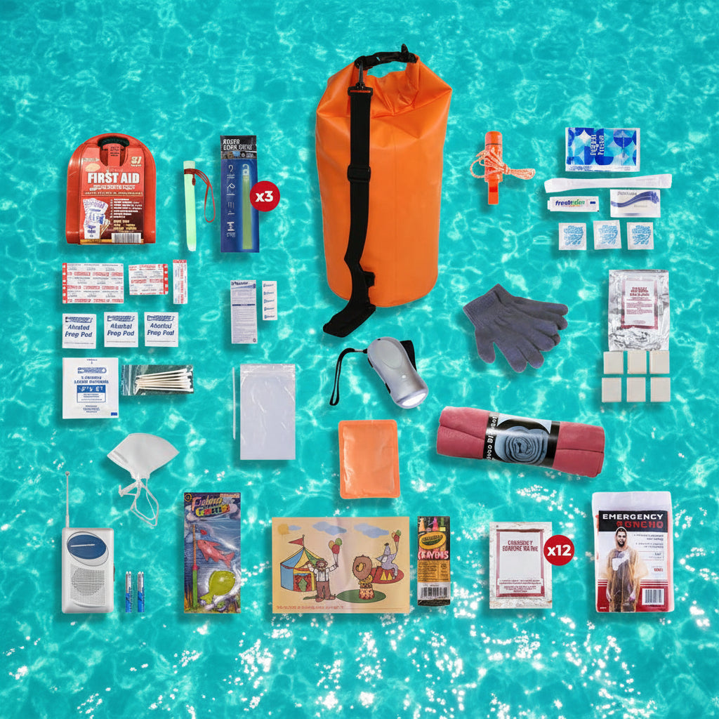 Survival Kit for Children, Dry Bag quakekits.com