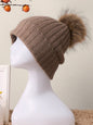 100% Cashmere Rib-Knit Slouchy Beanie With Pom-Pom