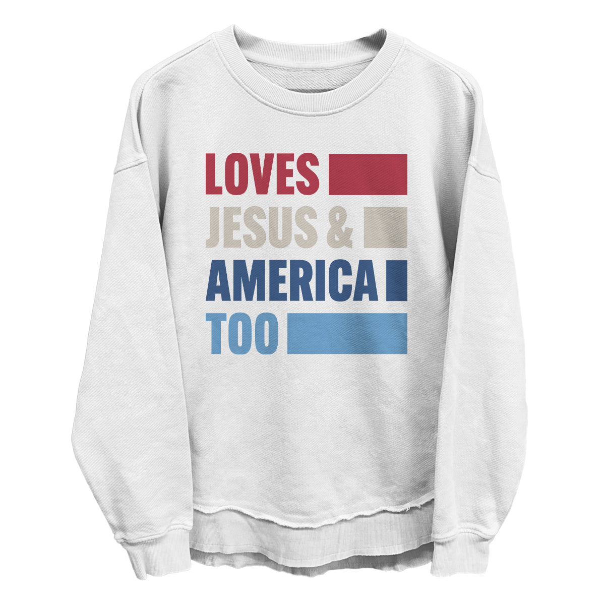 Loves Jesus & America Too Bold (Front) Shield Republic