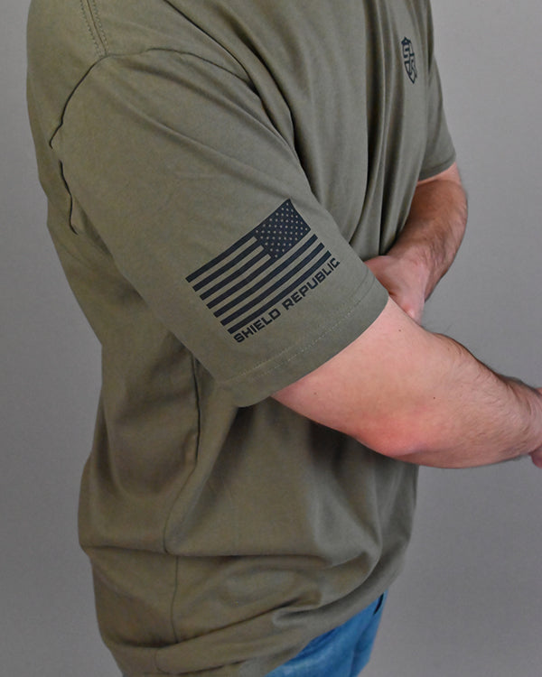 Firearm Flag Shield Republic