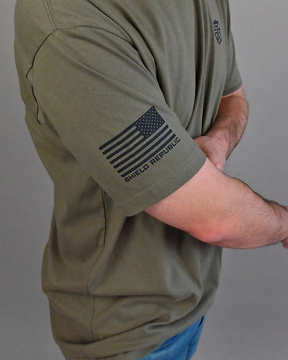 Firearm Flag Shield Republic