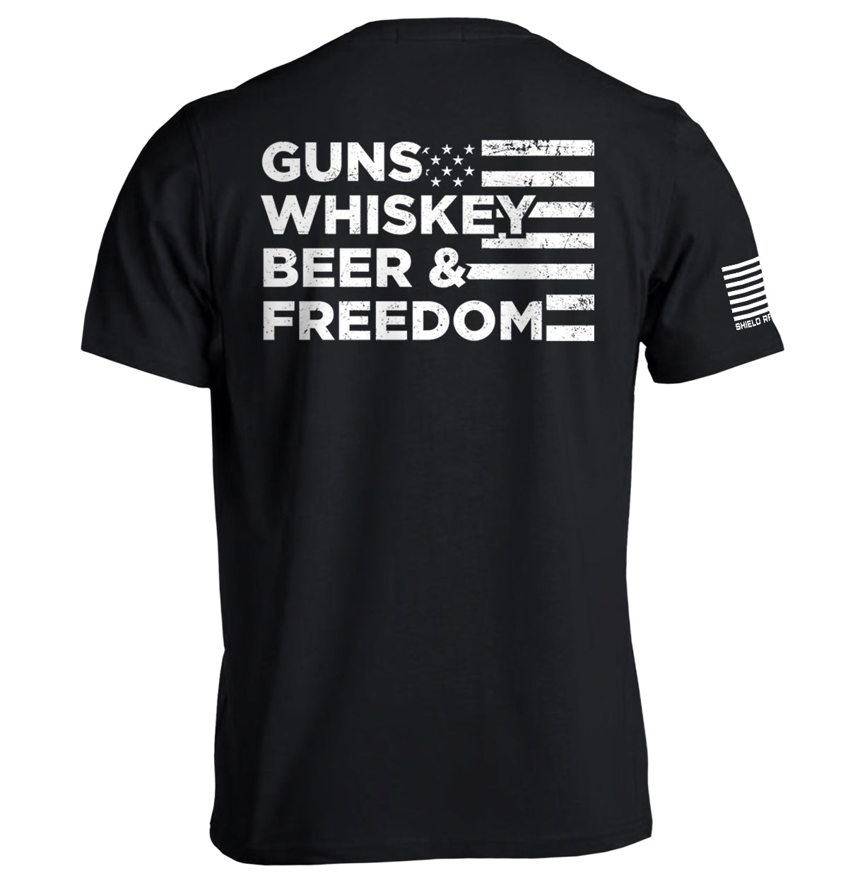 Guns Whiskey Beer and Freedom Shield Republic