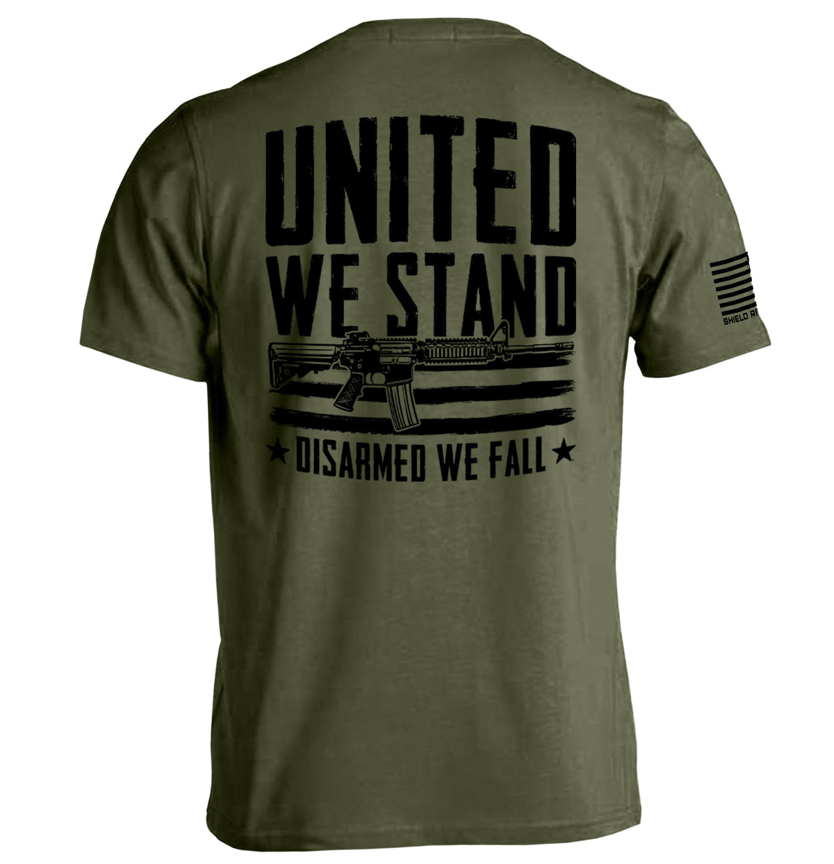 United We Stand Disarmed We Fall Shield Republic