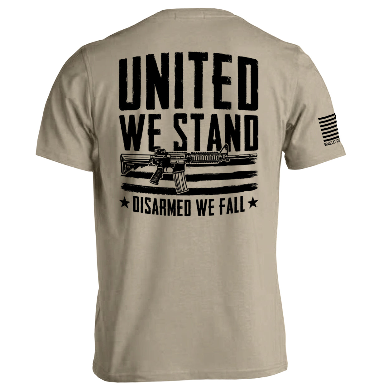United We Stand Disarmed We Fall Shield Republic