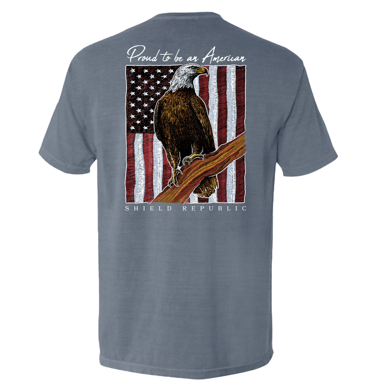Proud to be an American Bald Eagle Shield Republic