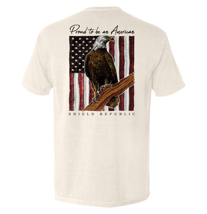 Proud to be an American Bald Eagle Shield Republic