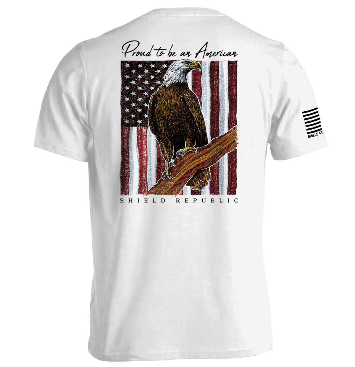 Proud to be an American Bald Eagle Shield Republic