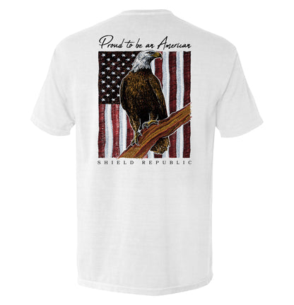 Proud to be an American Bald Eagle Shield Republic