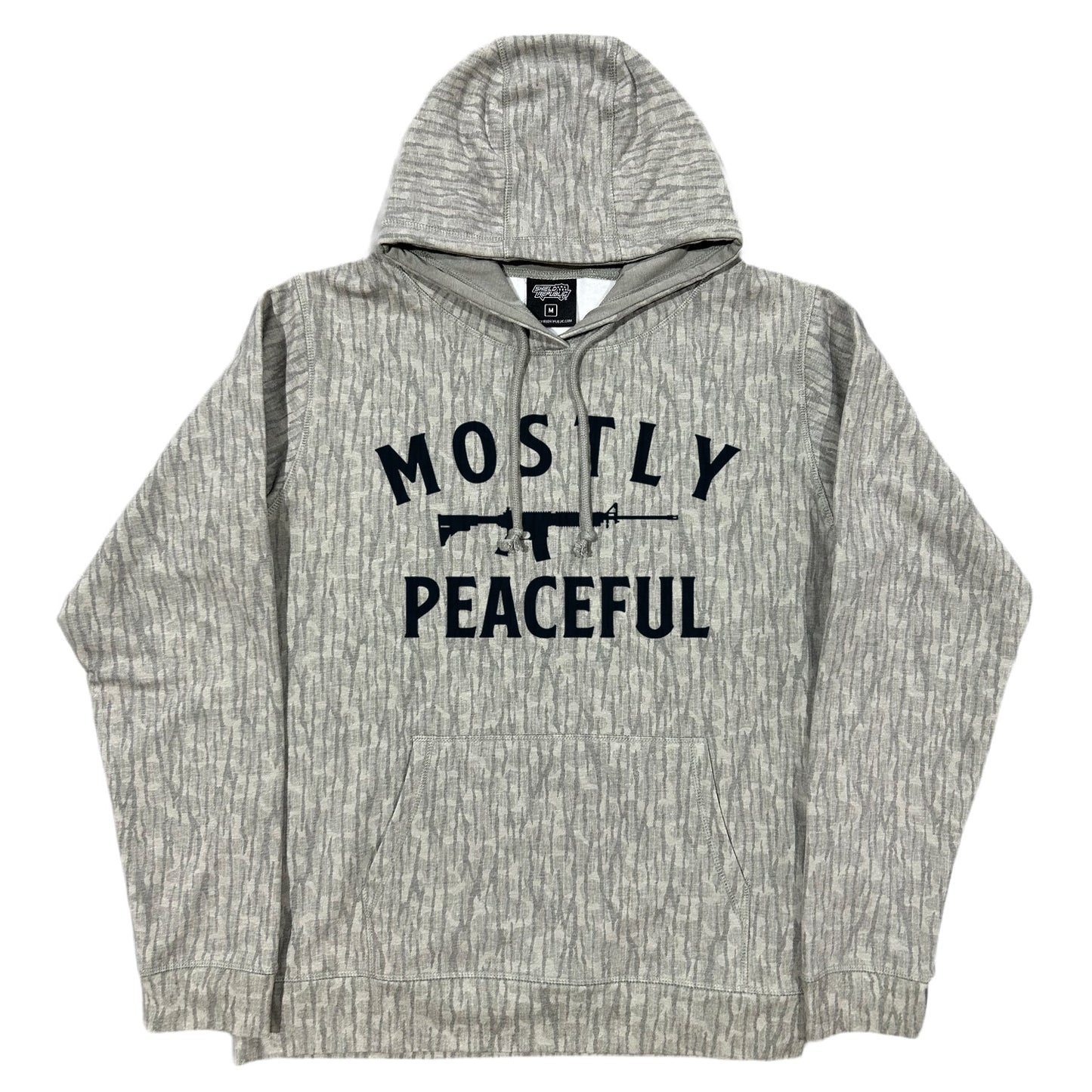 Mostly Peaceful (Black) Lightweight Hoodie Shield Republic