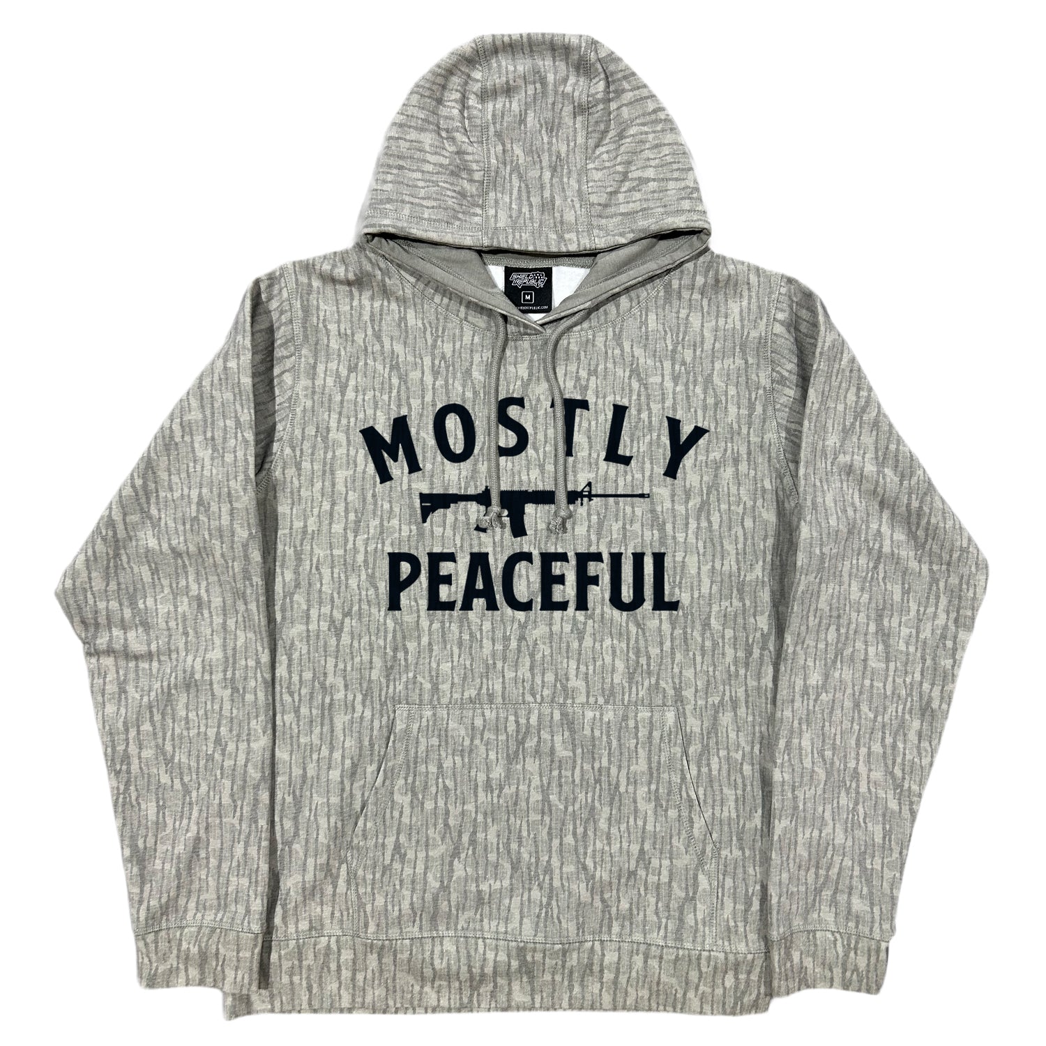 Mostly Peaceful (Black) Lightweight Hoodie Shield Republic