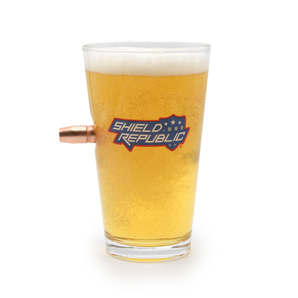 Proud Blue Collar - Pint Glass Shield Republic