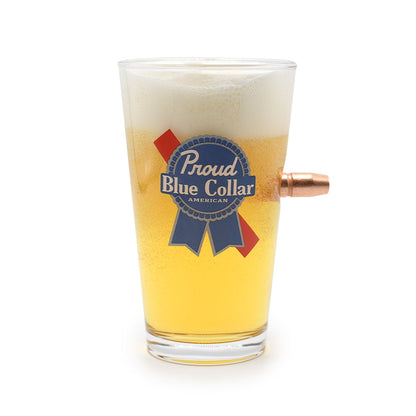 Proud Blue Collar - Pint Glass Shield Republic