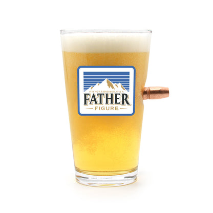 Father Figure - 50 Cal Pint Glass Shield Republic