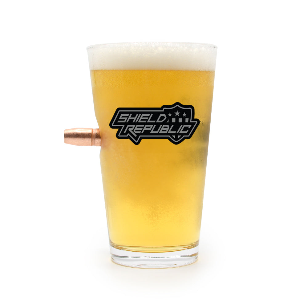 Liberal Tears Brewing Company - 50 Cal Pint Glass Shield Republic