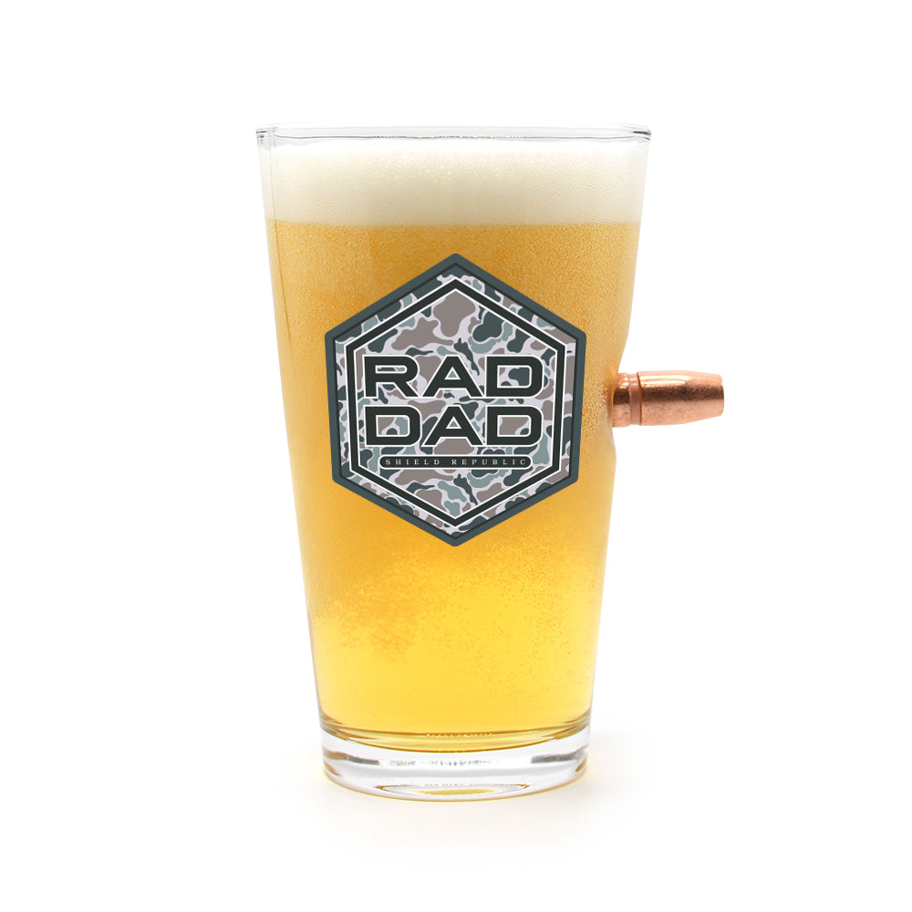 Rad Dad Duck Camo - 50 Cal Pint Glass Shield Republic