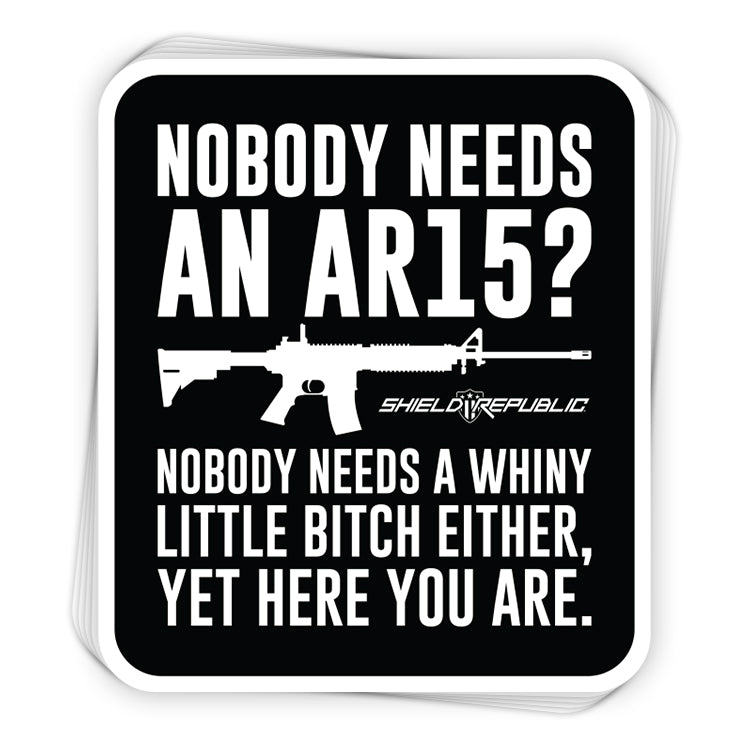 Nobody Needs An AR15 Decal Shield Republic